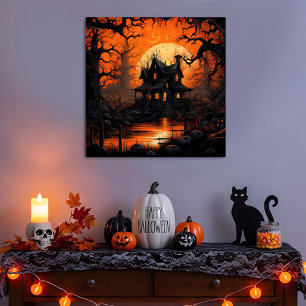 Harvest Moon Haunted House on Pumpkin Creek Acrylic Print