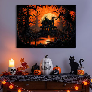 Harvest Moon Haunted House on Pumpkin Creek Canvas Print
