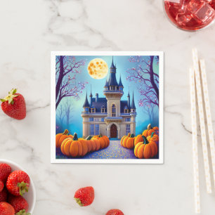 Harvest Moon Pumpkin Castle Paper Napkins