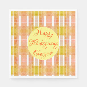 Harvest Moon Thanksgiving Plaid Paper Napkins