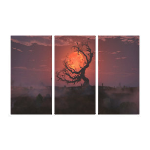 Harvest Moon (Triptych) Canvas Print