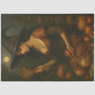 Harvest Moon Witch – Autumn Gothic Fantasy Art Tissue Paper