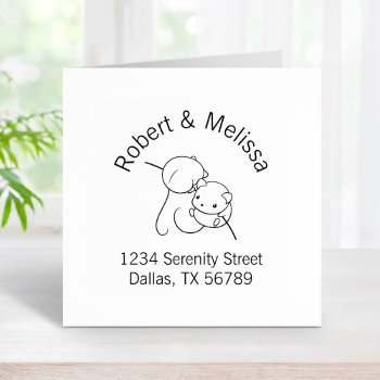 Harvest Mouse  Pair Of Mice Couple Address Rubber Stamp by Chibibi at Zazzle