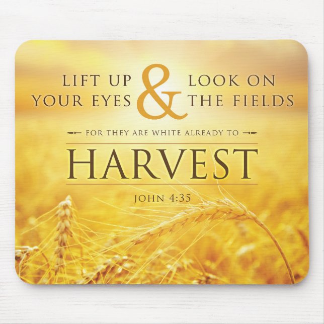 Harvest Mousepad - John 4:35 Bible Verse (Front)