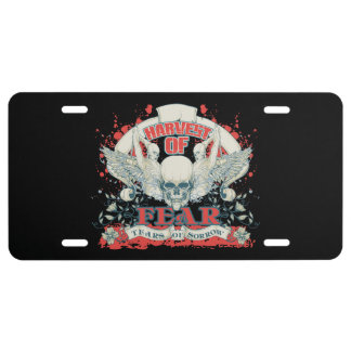 Harvest of Fears Tears of Sorrow Skull and Wings License Plate