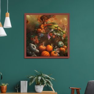 Harvest of Gratitude Thanksgiving Painting Framed Art