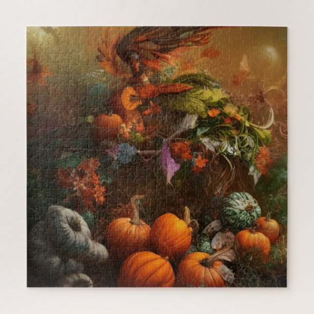 Harvest of Gratitude Thanksgiving Painting Jigsaw Puzzle (Vertical)