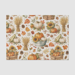Harvest Orange Pumpkins Garden Thanksgiving Tissue Paper
