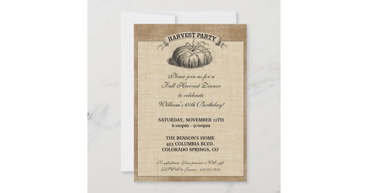 Harvest Party Invitation Zazzle