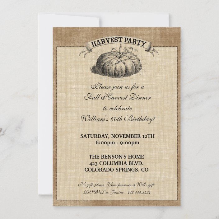 Harvest Party Invitation