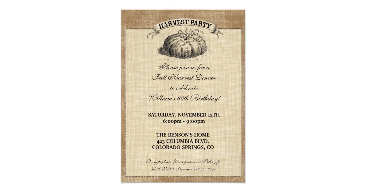 Harvest Party Invitation Zazzle