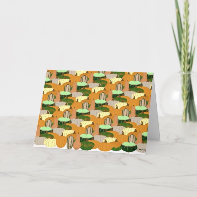 Harvest Pattern Autumn Squash Card (Front)