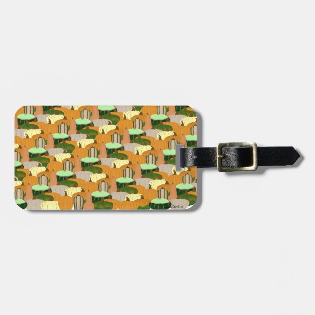 Harvest Pattern Autumn Squash Luggage Tag (Front Horizontal)