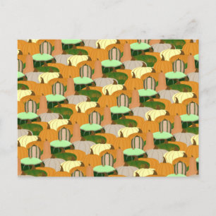 Harvest Pattern Autumn Squash Postcard
