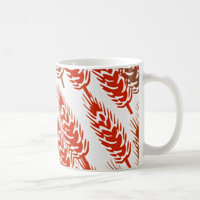 harvest pattern with wheat coffee mug (Right)