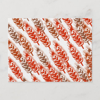 harvest pattern with wheat postcard