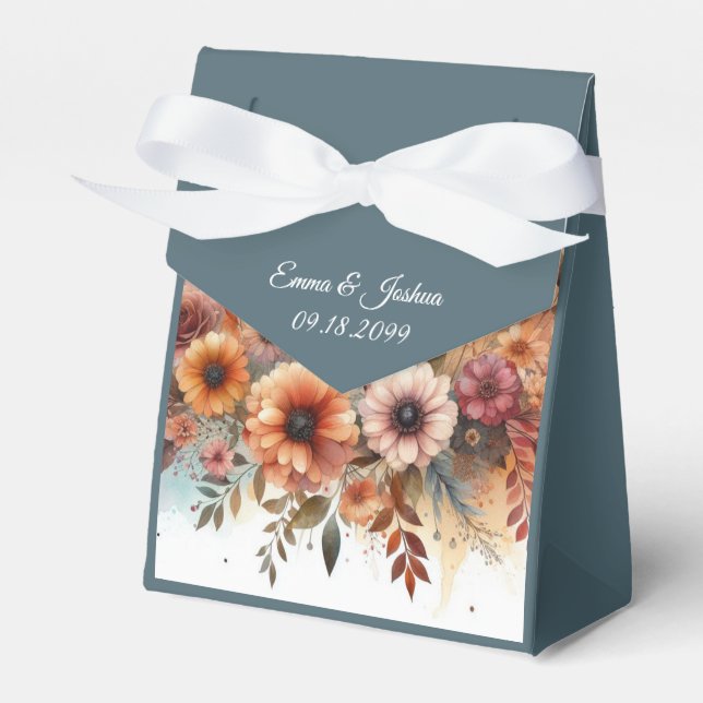 Harvest Petals and Painted Skies Favor Boxes (Front Side)