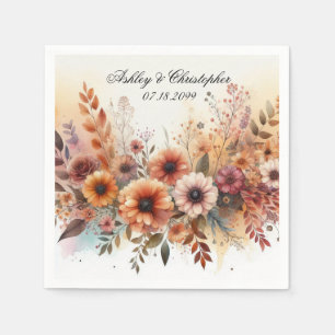 Harvest Petals and Painted Skies Napkins