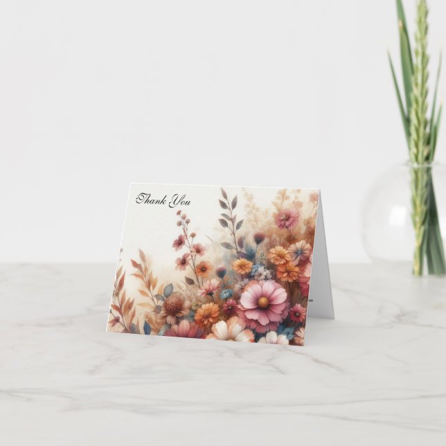 Harvest Petals and Painted Skies Thank You Card (Front)