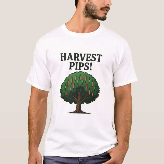 Harvest Pips forex trading tree T-shirt (Front)