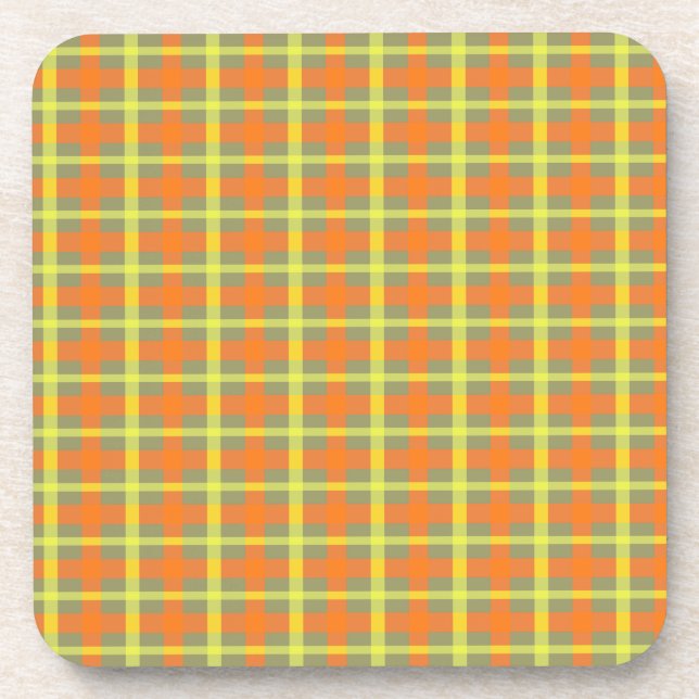 Harvest Plaid Beverage Coaster (Front)