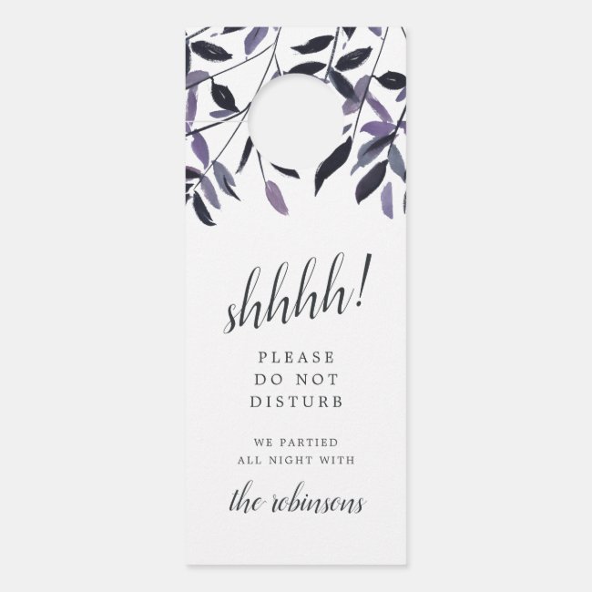 Harvest Plum Wedding Welcome/Do Not Disturb Door Hanger