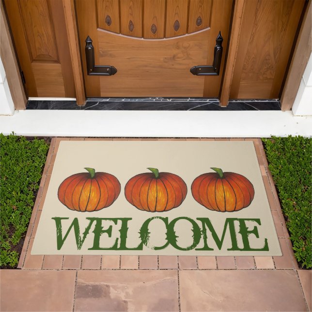 Harvest Pumpkin Autumn Fall Halloween Thanksgiving Doormat (Outdoor)