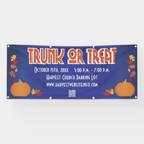 Harvest Pumpkin QR Code Trunk or Treat Banner