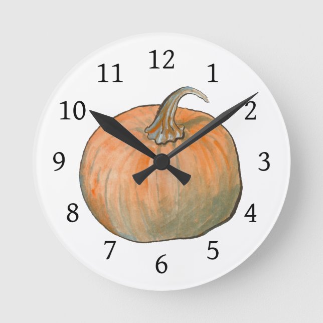 Harvest Pumpkin Round Clock (Front)