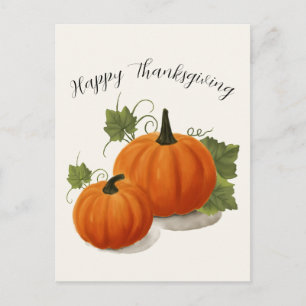 Harvest Pumpkin Thanksgiving Postcard