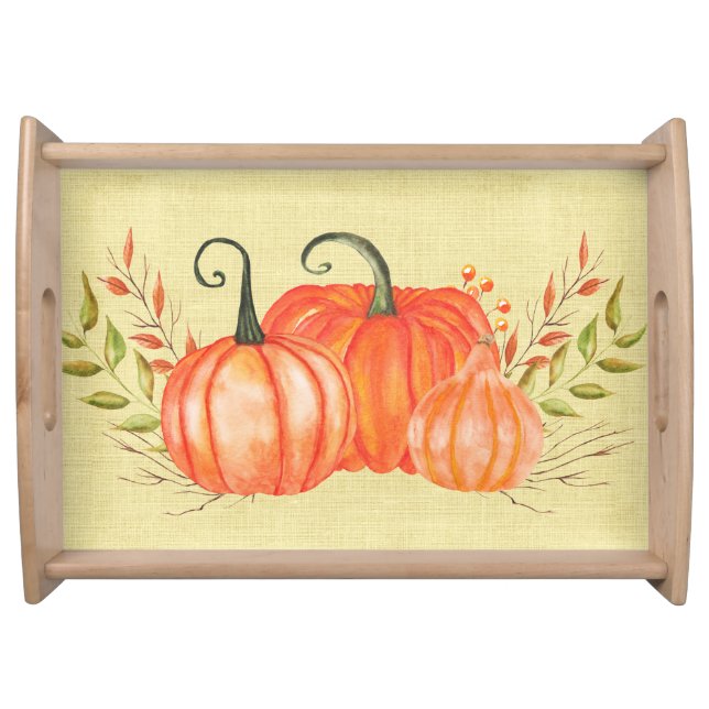 Harvest Pumpkin Trio Serving Tray (Front)