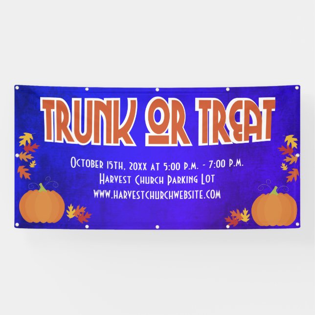 Harvest Pumpkin Trunk or Treat Banner (Horizontal)