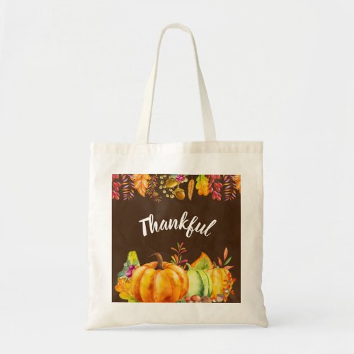Harvest Pumpkins and Autumn Leaves Border Tote Bag