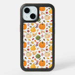 Harvest Pumpkins and Autumn Leaves Pattern iPhone 15 Case