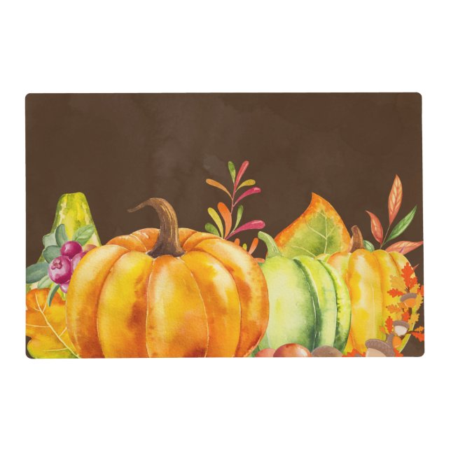 Harvest Pumpkins, Leaves and Foliage Placemat (Front)