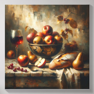 “Harvest Reverie” – Classical Still Life Canvas Photo Tile