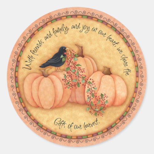 Harvest Round about Classic Round Sticker