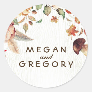 Harvest Rustic Fall Wedding Classic Round Sticker
