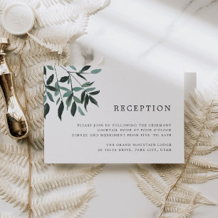 Harvest Sage Watercolor Foliage Reception Card