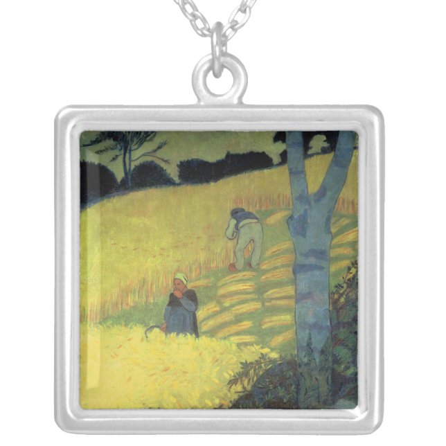 Harvest Scene Silver Plated Necklace (Front)