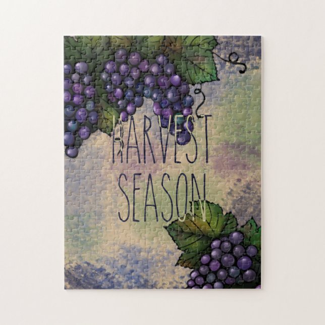 Harvest Season | Purple Grapes Jigsaw Puzzle (Vertical)