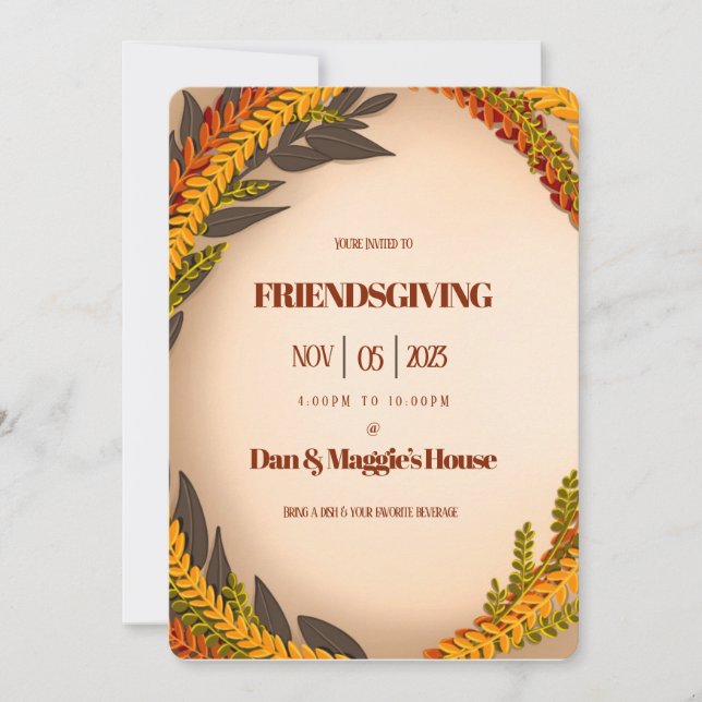 Harvest, Size: 5" x 7", Paper: Matte, Enve Invitation (Front)