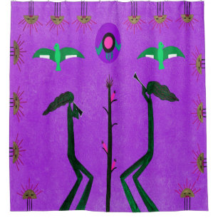 Harvest Song Violet Shower Curtain