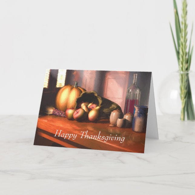 Harvest Still Life - Thanksgiving Greeting Card (Front)