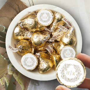  Harvest stylized wreath monogram brown wedding  Hershey®'s Kisses®
