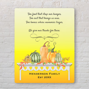 Harvest Table Thankful Blessing Metal Wall Art