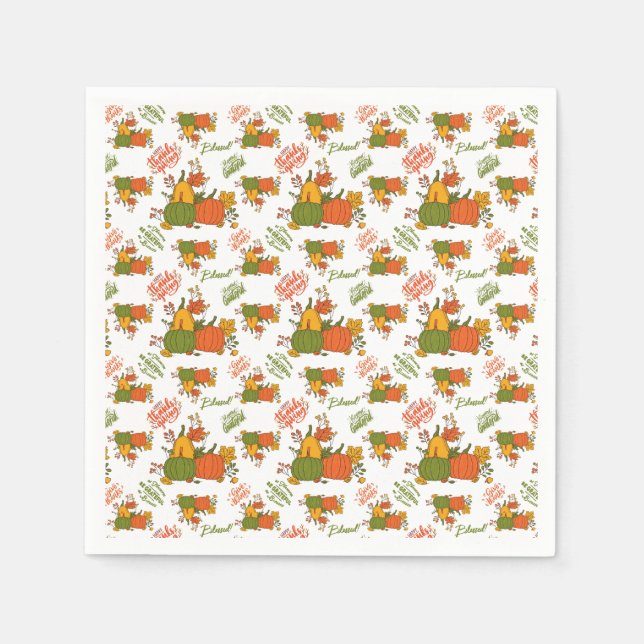 Harvest Thanksgiving Paper Napkins (Front)