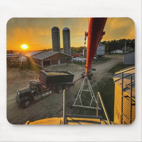 Harvest Time at Sunset on Alberta Farm Mouse Pad