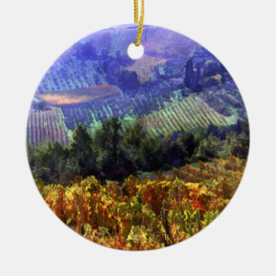 Harvest Time at the Vineyard Ceramic Ornament