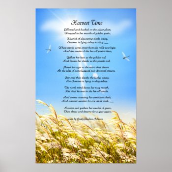 Harvest Time Poem Poster by uniqueprints at Zazzle